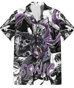 Chemise hawaïenne Sonic One Punch Man Anime Mix Manga