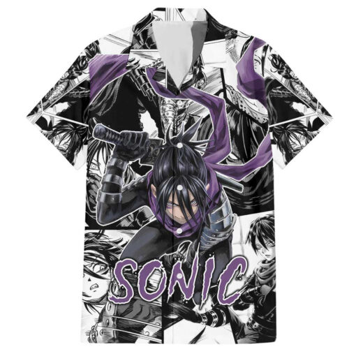 Chemise hawaïenne Sonic One Punch Man Anime Mix Manga