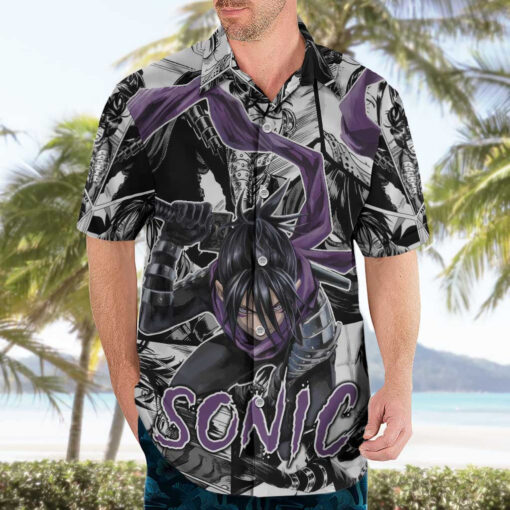 Chemise hawaïenne Sonic One Punch Man Anime Mix Manga – Image 3