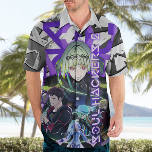 Chemise hawaïenne Soul Hackers 2 Persona Anime Mix Polygon Cyber – Image 3