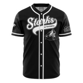 Maillot de baseball Stark de Winterfell Noir Game of Thrones