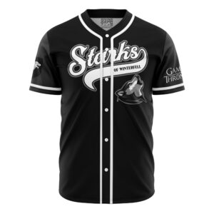 Maillot de baseball Stark de Winterfell Noir Game of Thrones