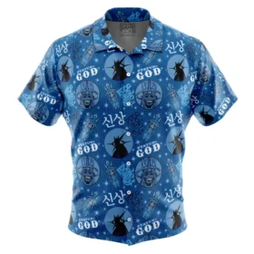 Chemise hawaïenne Statue de Dieu Solo Leveling