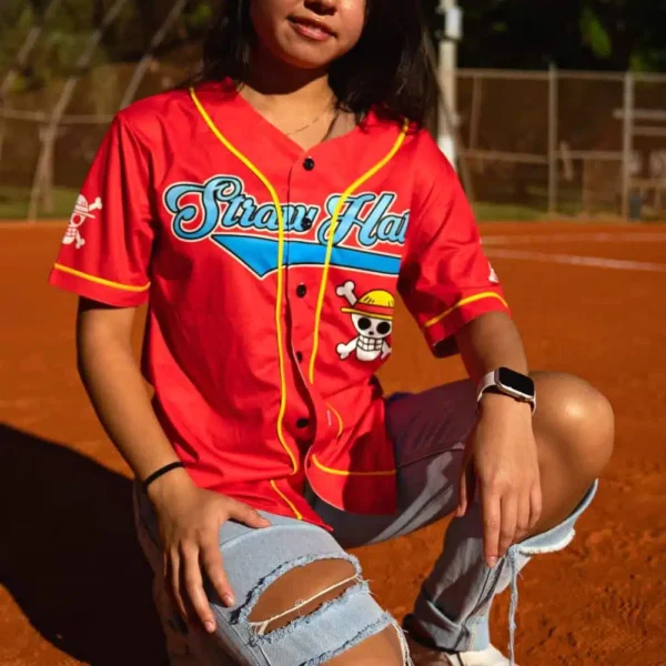 Maillot de baseball Chapeaux de Paille Luffy One Piece – Image 2