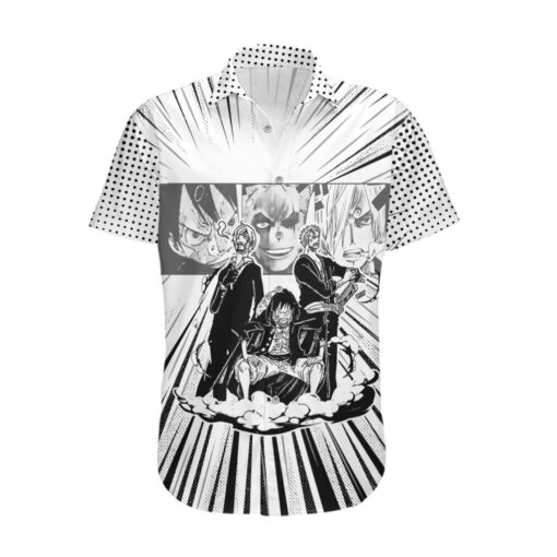 Chemise hawaïenne Trio Monstre Chapeaux de paille Arc Wano TS07