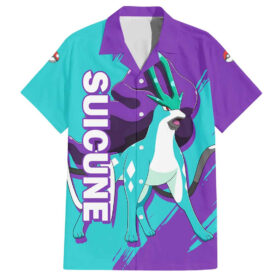 Chemise hawaïenne Suicune Pokémon Anime