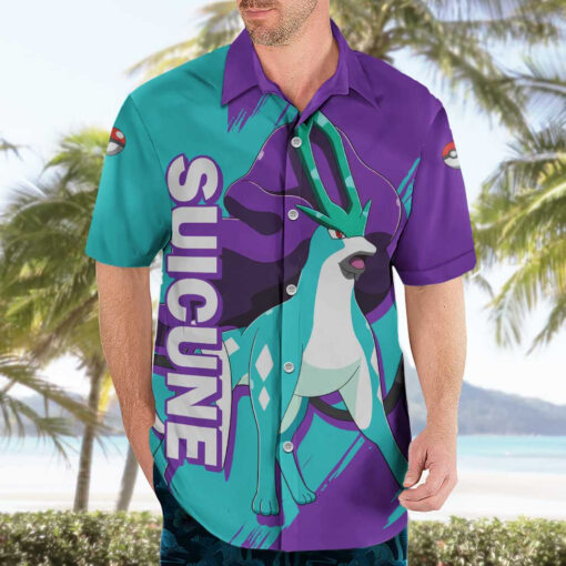 Chemise hawaïenne Suicune Pokémon Anime – Image 3