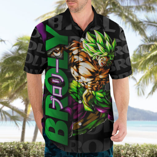 Chemise hawaïenne Super Saïjan Broly Dragon Ball Motif Anime Mix – Image 3