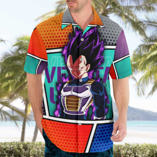 Chemise hawaïenne Super Saïyan Violet Vegeta Dragon Ball Anime – Image 3