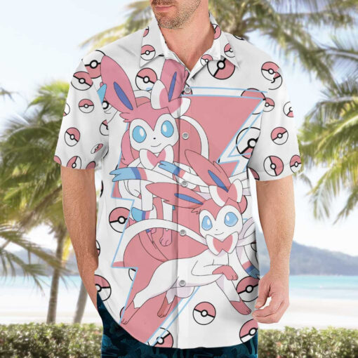 Chemise hawaïenne Sylveon Poke Ball Anime – Image 3