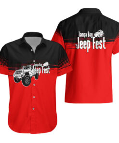 Chemise hawaïenne Tamba Bay Jeep Fest Grunge Rouge
