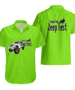 Chemise hawaïenne Tamba Bay Jeep Fest Vert Simple