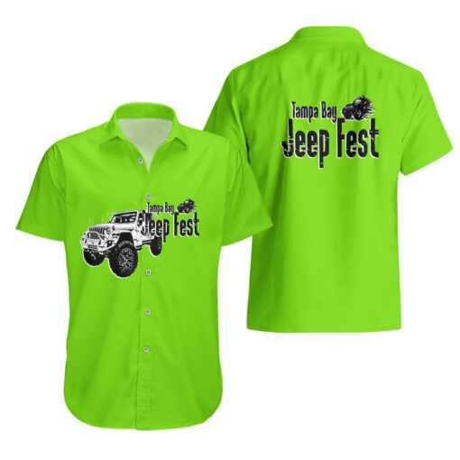 Chemise hawaïenne Tamba Bay Jeep Fest Vert Simple