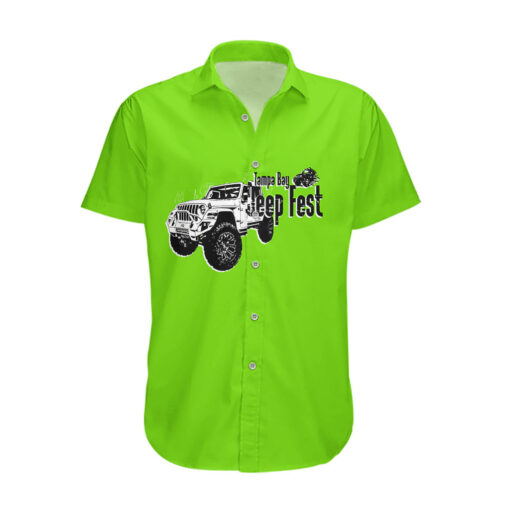 Chemise hawaïenne Tamba Bay Jeep Fest Vert Simple – Image 2