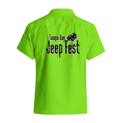Chemise hawaïenne Tamba Bay Jeep Fest Vert Simple – Image 3
