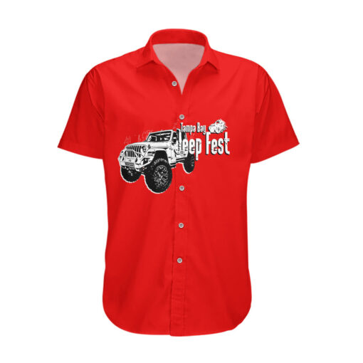 Chemise hawaïenne Tamba Bay Jeep Fest Rouge Simple – Image 2