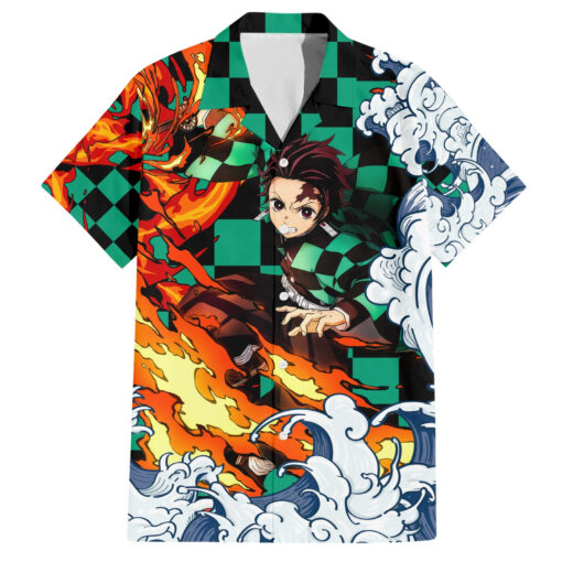 Chemise hawaïenne Tanjiro Demon Slayer Motif Japon Anime Mix