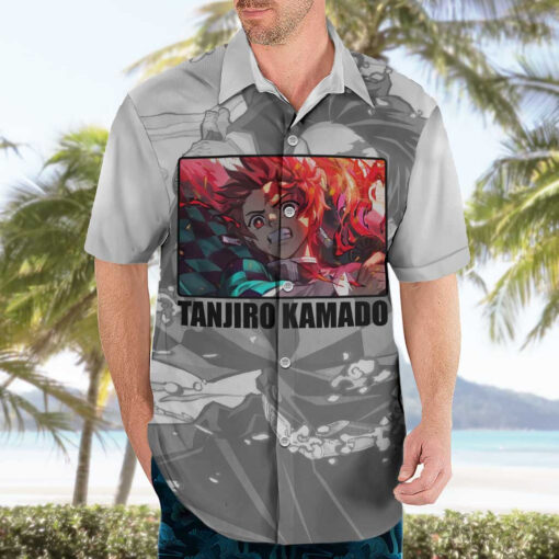 Chemise hawaïenne Tanjiro Kamado Demon Slayer Anime – Image 3
