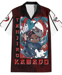 Chemise hawaïenne Tanjiro Kamado Soleil Levant Anime