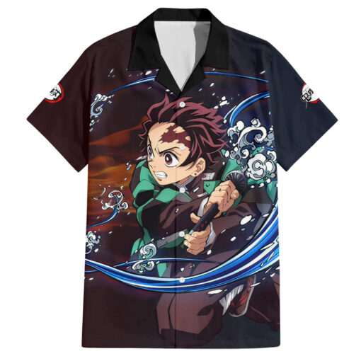 Chemise hawaïenne Tanjiro Respiration de l'Eau et du Soleil Demon Slayer Anime