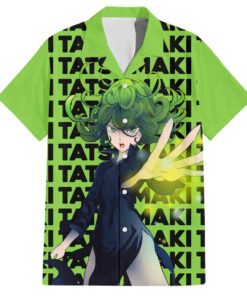 Chemise hawaïenne Tatsumaki One Punch Man Motif Texte Anime