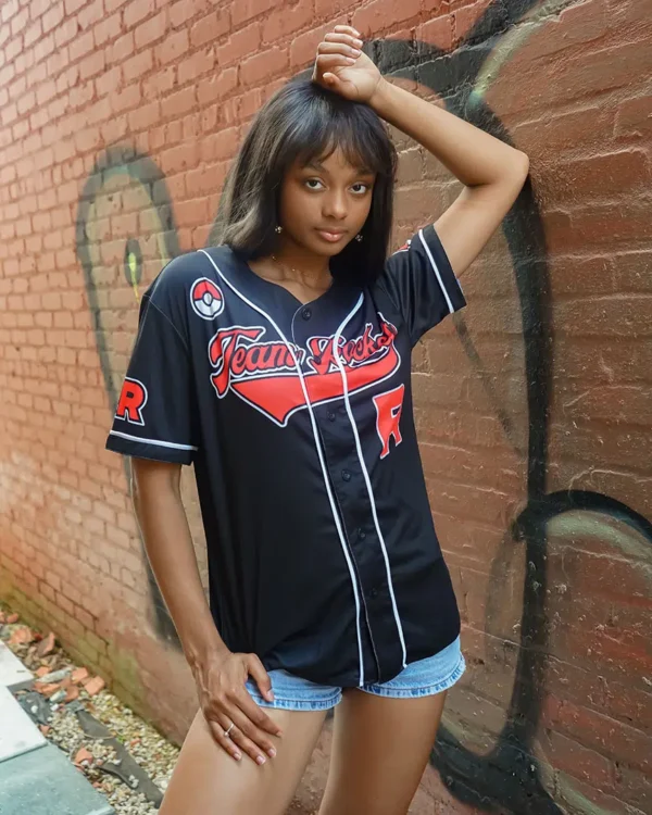 Maillot de baseball Sbires de la Team Rocket Noir Pokémon – Image 3