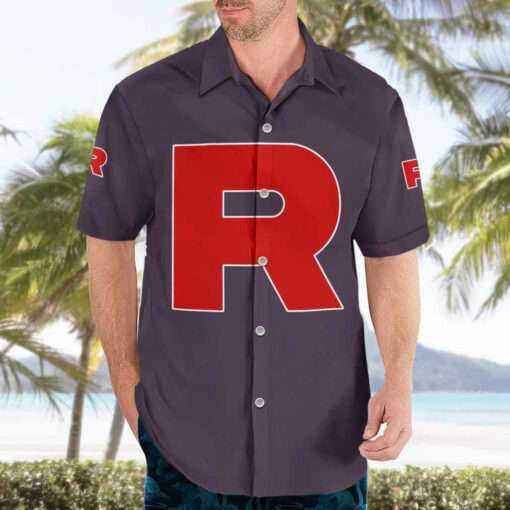 Chemise hawaïenne Team Rocket Poke Anime Japon – Image 3