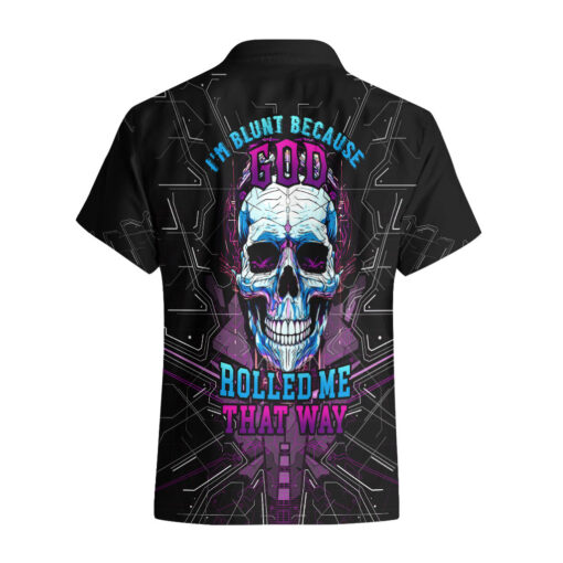 Chemise hawaïenne Tête de Mort Technologie « Je suis brut car Dieu m’a fait ainsi »