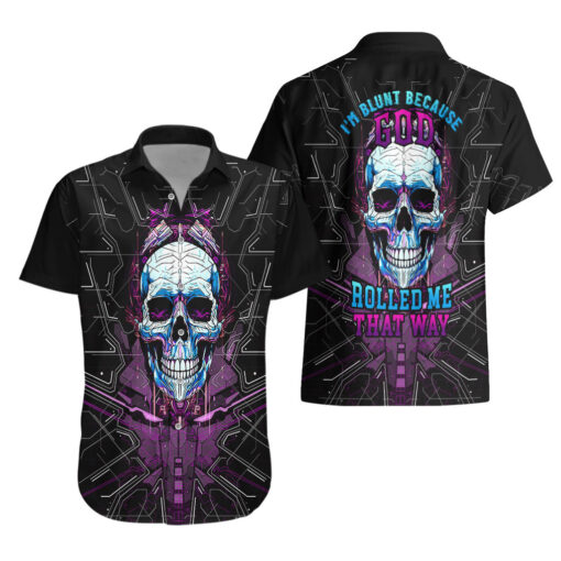 Chemise hawaïenne Tête de Mort Technologie « Je suis brut car Dieu m’a fait ainsi » – Image 3
