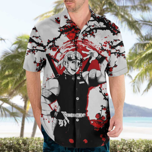 Chemise hawaïenne Tengen Uzui Demon Slayer Anime Japon – Image 3