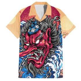 Chemise hawaïenne Tengu Art Japon