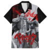 Chemise hawaïenne Chevalier Tête de Mort Berserk Sang Noir