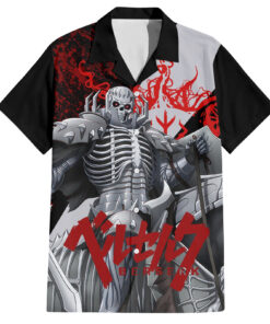 Chemise hawaïenne Chevalier Tête de Mort Berserk Sang Noir