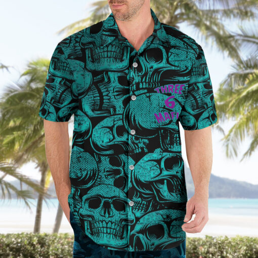 Chemise hawaïenne Trois 6 Mafia Tête de Mort – Image 3