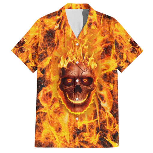 Chemise hawaïenne Trois Têtes de Mort Enflammées High On Fire