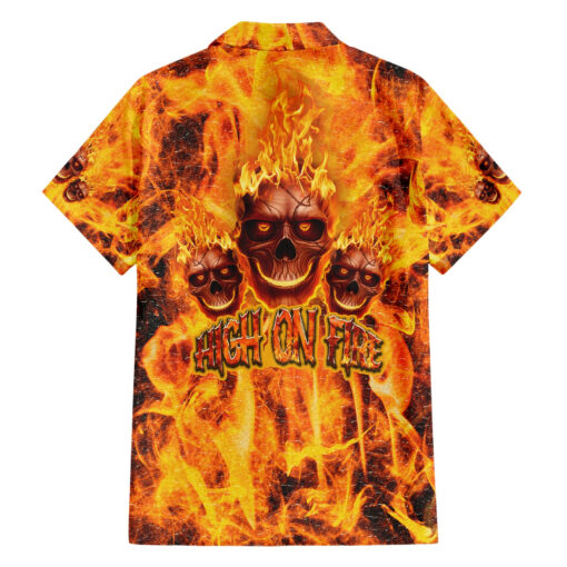 Chemise hawaïenne Trois Têtes de Mort Enflammées High On Fire – Image 2
