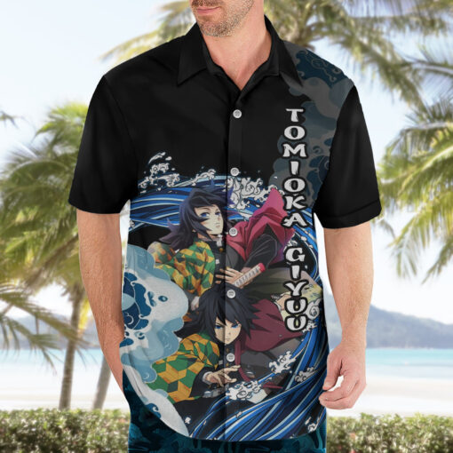 Chemise hawaïenne Tomioka Giyuu Demon Slayer Anime Japon – Image 3