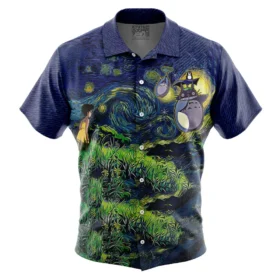 Chemise hawaïenne Totoro Nuit étoilée Studio Ghibli