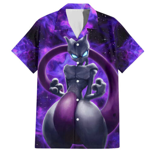 Chemise hawaïenne Trippy Cosmic Mewtwo Pokémon