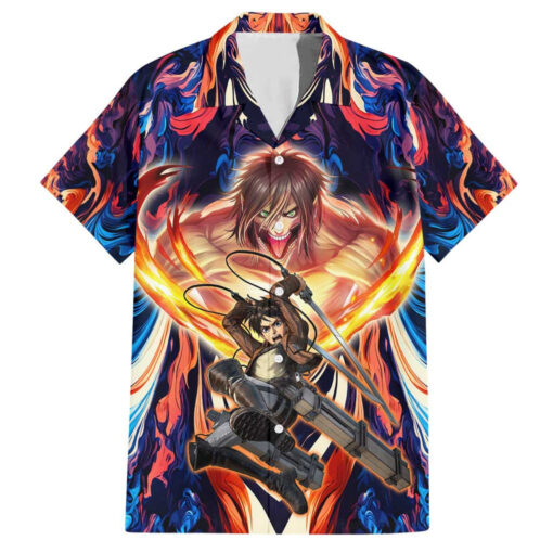 Chemise hawaïenne Trippy Eren Yeager L’Attaque des Titans