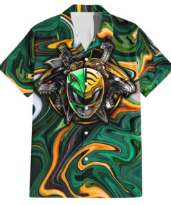 Chemise hawaïenne Trippy Green White Power Rangers
