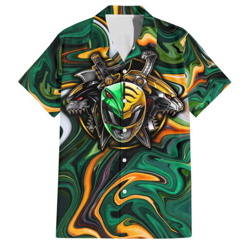 Chemise hawaïenne Trippy Green White Power Rangers