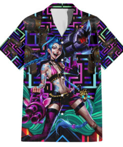 Chemise hawaïenne Trippy Jinx Arcane League of Legends