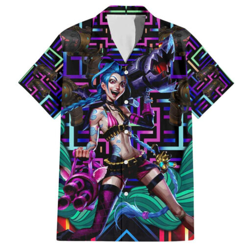 Chemise hawaïenne Trippy Jinx Arcane League of Legends