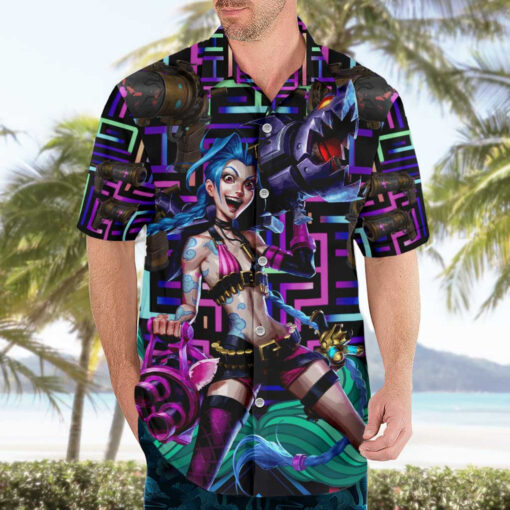 Chemise hawaïenne Trippy Jinx Arcane League of Legends – Image 3
