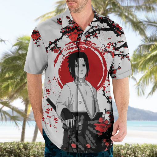 Chemise hawaïenne Uchiha Sasuke Style Japonais – Image 3