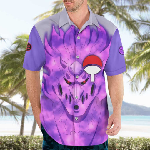 Chemise hawaïenne Uchiha Sasuke Naruto Shippuden – Image 3