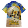 Chemise hawaïenne Tête de Mort Style Van Gogh
