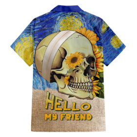Chemise hawaïenne Tête de Mort Style Van Gogh