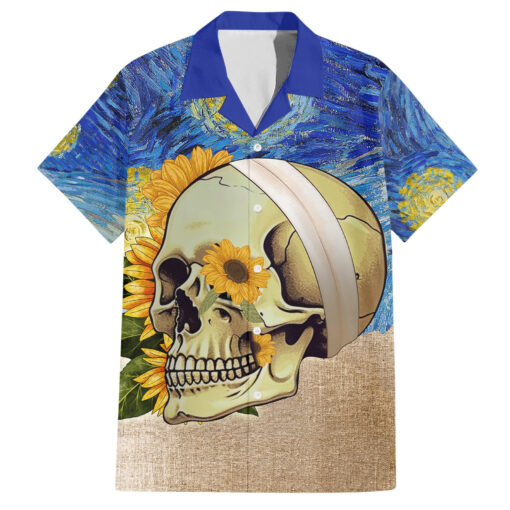 Chemise hawaïenne Tête de Mort Style Van Gogh – Image 2